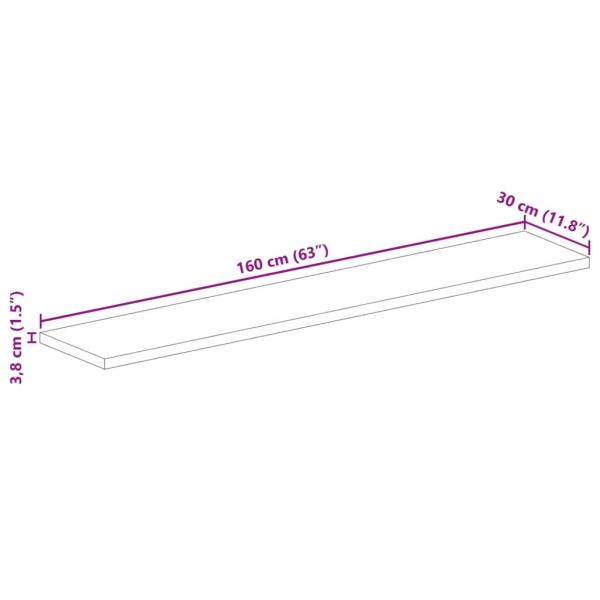 Tischplatte 160x30x3,8 cm Rechteckig Altholz Massiv