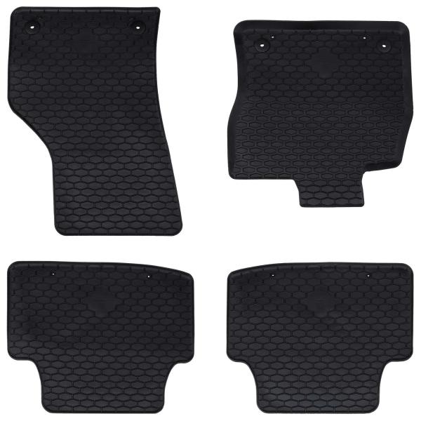 ARDEBO.de - Autofußmatte 4 pcs Schwarz Gummi