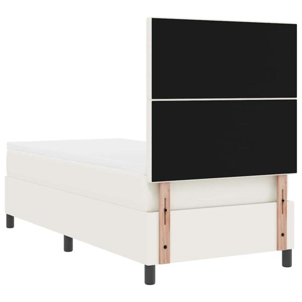 LED Boxspringbett Creme und Weiß 100 x 200 cm Cordstoff