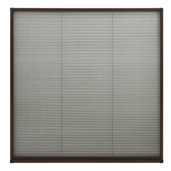 Insektenschutz-Plissee für Fenster Aluminium Braun 120x120 cm