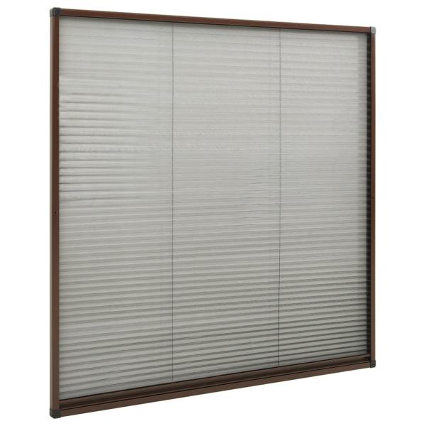 Insektenschutz-Plissee für Fenster Aluminium Braun 120x120 cm