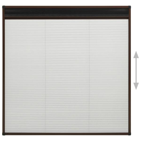 Insektenschutz-Plissee für Fenster Aluminium Braun 120x120 cm