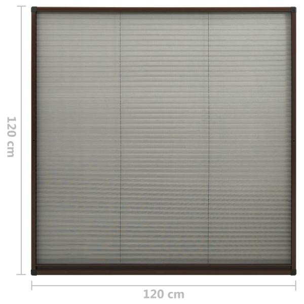 Insektenschutz-Plissee für Fenster Aluminium Braun 120x120 cm
