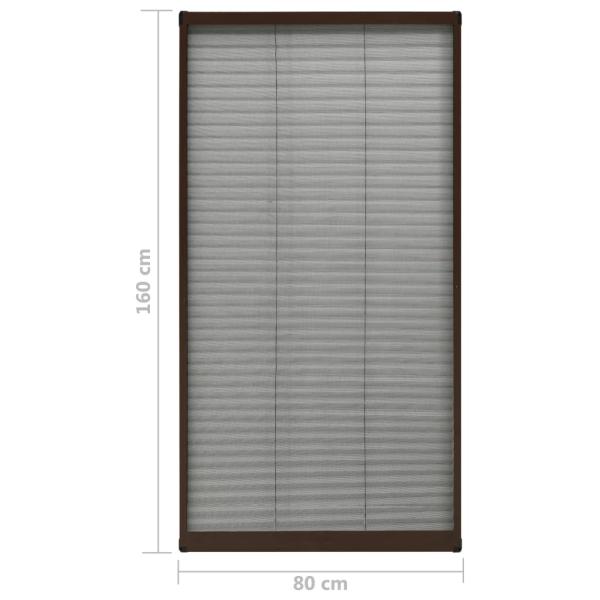 Insektenschutz-Plissee für Fenster Aluminium Braun 80x160 cm