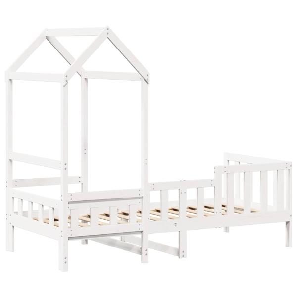 Tagesbett mit Dach Weiß 80x200 cm Massivholz Kiefer