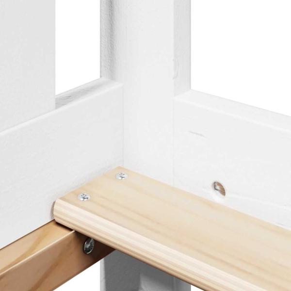 Tagesbett mit Dach Weiß 80x200 cm Massivholz Kiefer