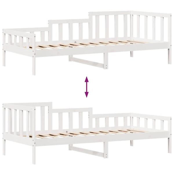 Tagesbett mit Schubladen Weiß 90x200 cm Kiefernholz