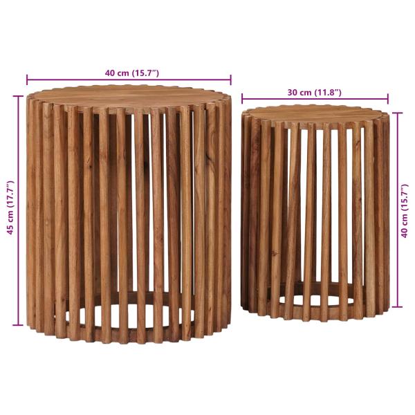 Beistelltisch-Set mit Speicher mit Tür Braun 40 x 40 x 45 cm