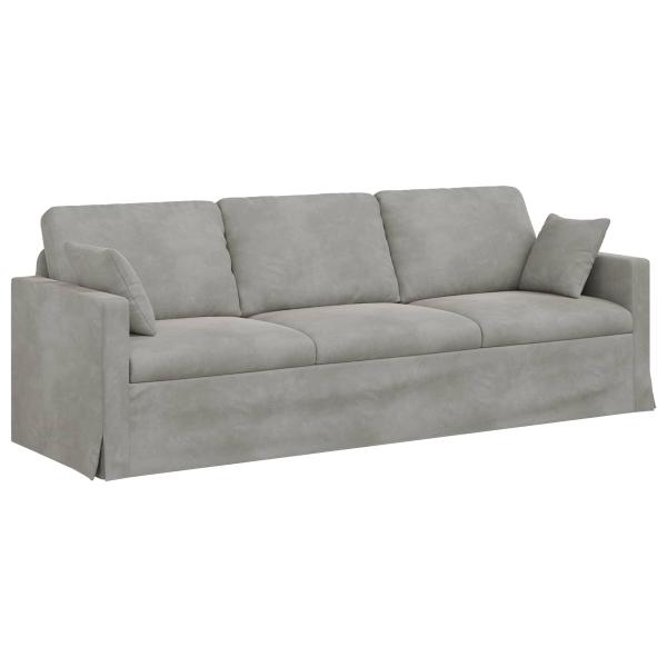 Sofa Hellgrau 228 x 78 x 80 cm Samt
