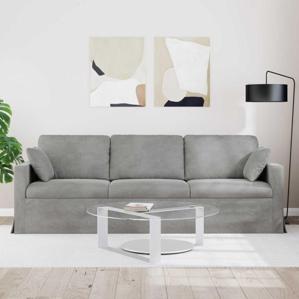 Sofa Hellgrau 228 x 78 x 80 cm Samt