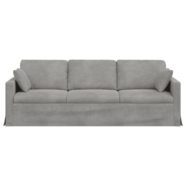 Sofa Hellgrau 228 x 78 x 80 cm Samt