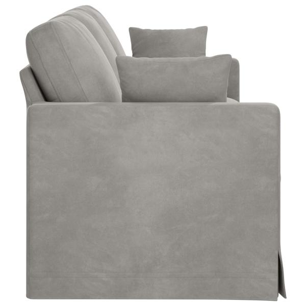 Sofa Hellgrau 228 x 78 x 80 cm Samt