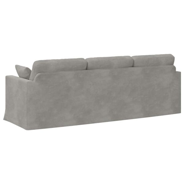 Sofa Hellgrau 228 x 78 x 80 cm Samt