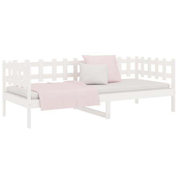 Tagesbett ohne Matratze Weiß 90x200 cm Massivholz Kiefer