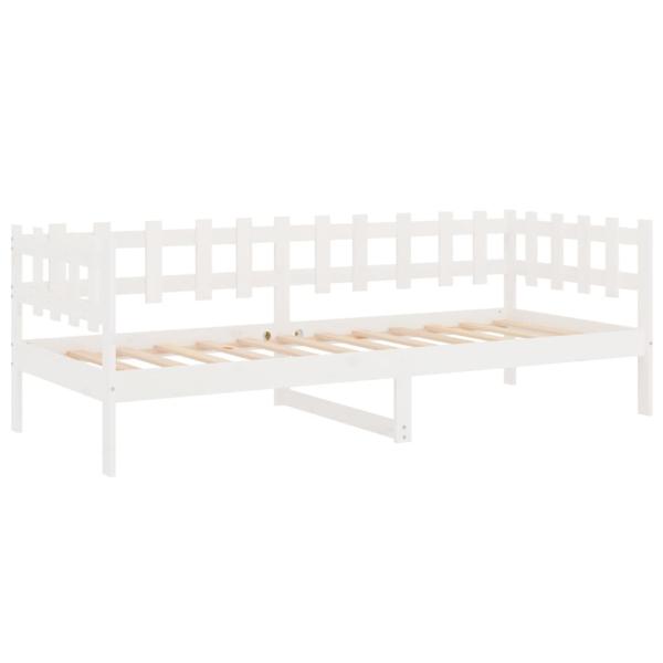 Tagesbett ohne Matratze Weiß 90x200 cm Massivholz Kiefer