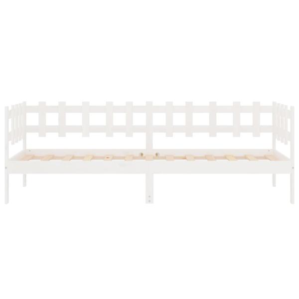 Tagesbett ohne Matratze Weiß 90x200 cm Massivholz Kiefer