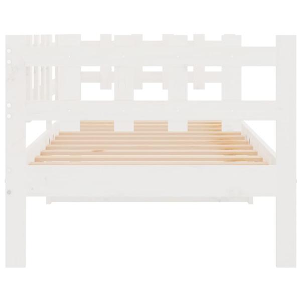 Tagesbett ohne Matratze Weiß 90x200 cm Massivholz Kiefer