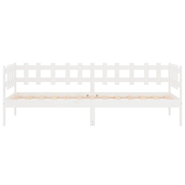Tagesbett ohne Matratze Weiß 90x190 cm Massivholz Kiefer