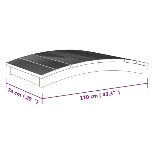 Gartenbrücke 110x74 cm Massivholz imprägniert Kiefer