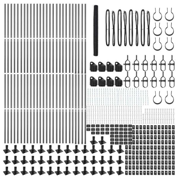 Zaunpfosten Grau 100 x 1,4 m (36 mm Maschenweite) Stahl und PVC