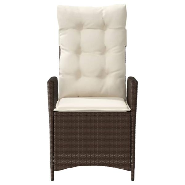 3-tlg. Bistro-Set mit Kissen Braun Poly Rattan