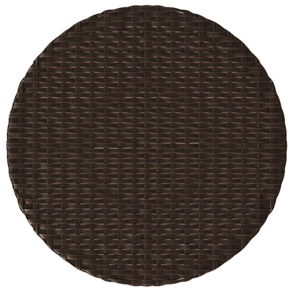 3-tlg. Bistro-Set mit Kissen Braun Poly Rattan