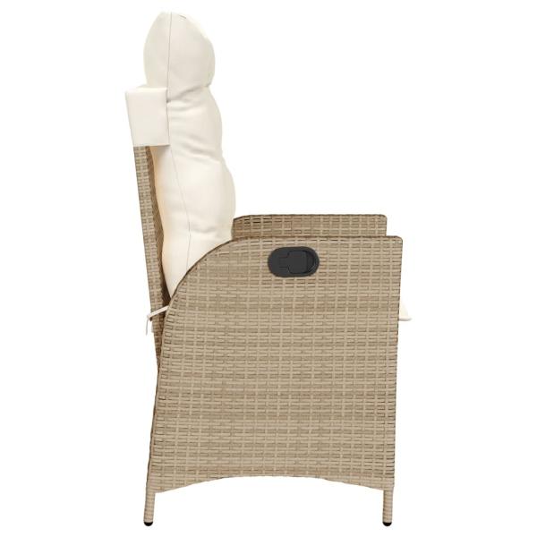 3-tlg. Bistro-Set mit Kissen Beige Poly Rattan