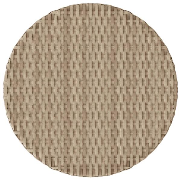 3-tlg. Bistro-Set mit Kissen Beige Poly Rattan