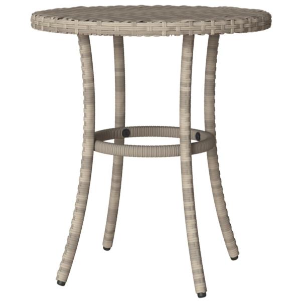 3-tlg. Bistro-Set mit Kissen Hellgrau Poly Rattan