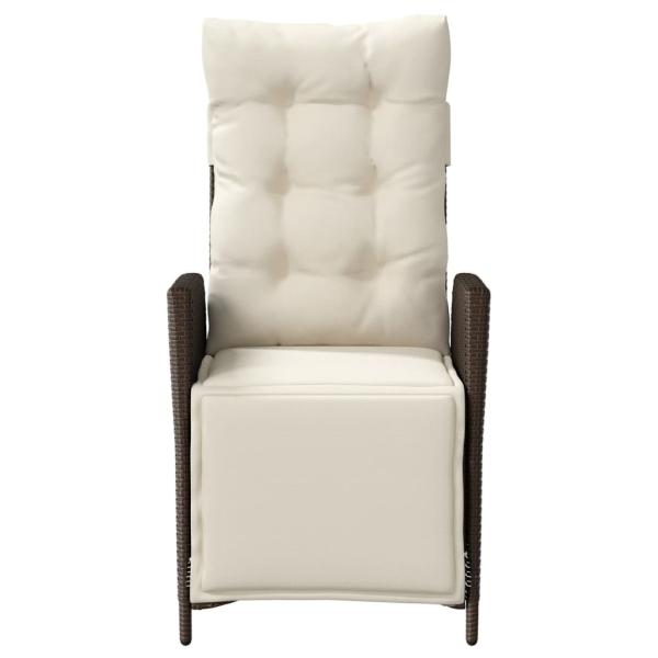 3-tlg. Bistro-Set mit Kissen Braun Poly Rattan