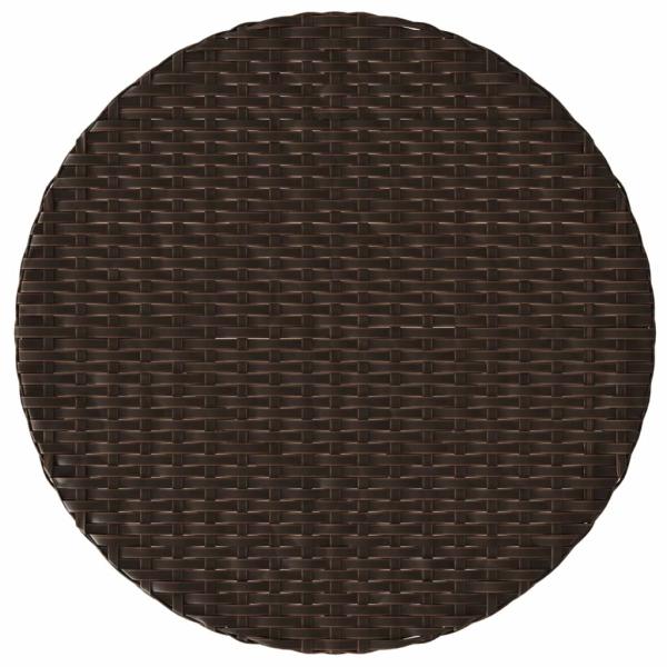 3-tlg. Bistro-Set mit Kissen Braun Poly Rattan