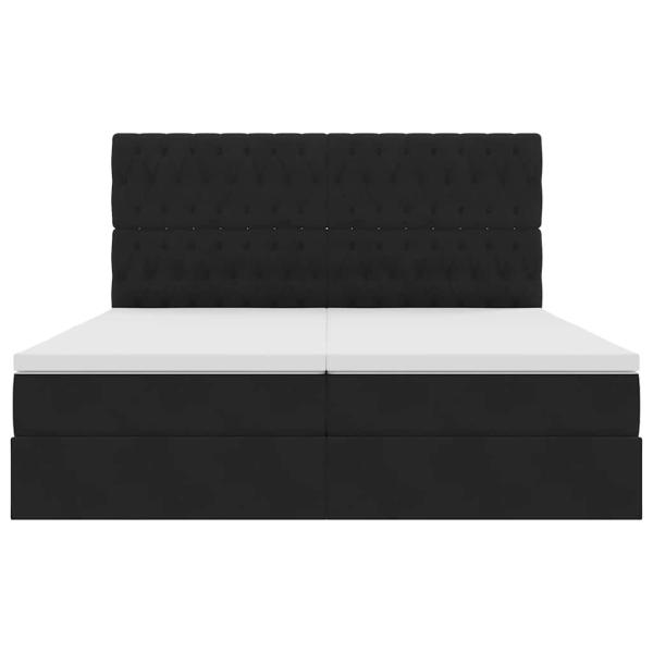 Aufbewahrungsbett mit Matratze Schwarz 200 x 200 cm Samt