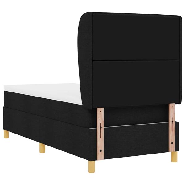 Boxspringbett mit Matratze Dunkelgrau 90x190 cm Schwarz Stoff