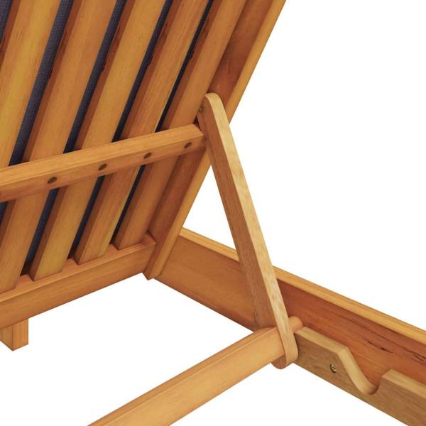 Sonnenliege mit Kissen Dunkelgrau Massivholz Akazie