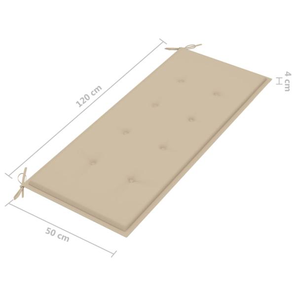 Gartenbank mit Auflage 120 cm Massivholz Akazie