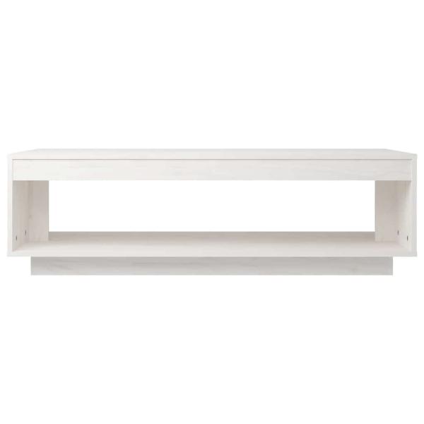 Couchtisch Weiß 110x50x33,5 cm Massivholz Kiefer