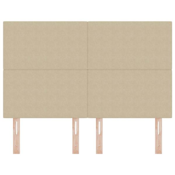 LED Kopfteil mit LED-Lichtleisten Grau-Grün 144 cm Polyester