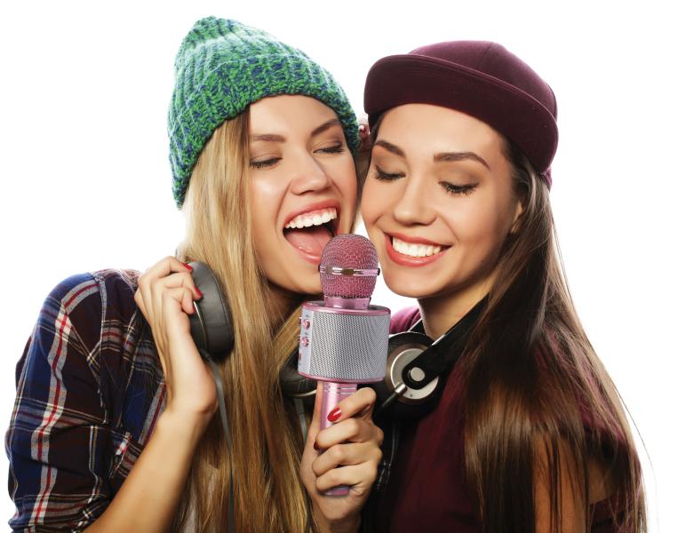 Karaoke-Mikrofon mit Bluetooth-Lautsprecher, USB- und Micro SD-Player