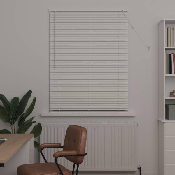 Venezianische Jalousie Weiß 150 x 90 cm 25 mm PVC