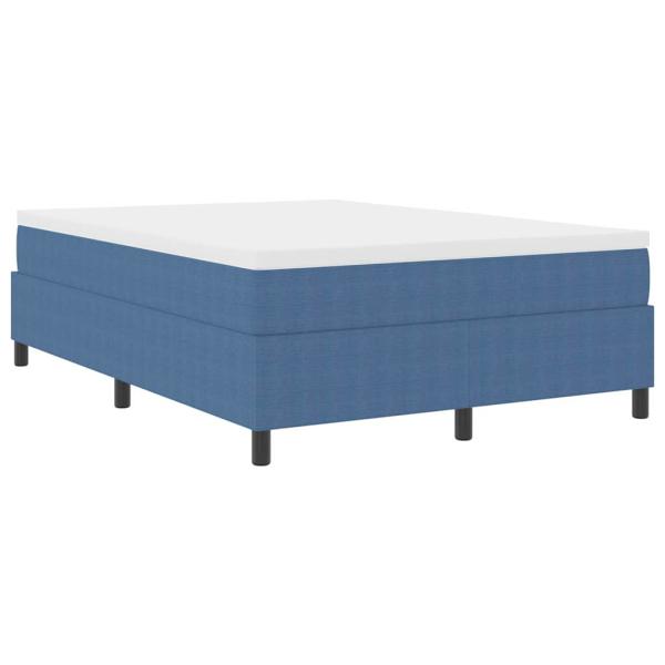 Boxspringbett Blau und Weiß 160 x 200 cm Cordstoff