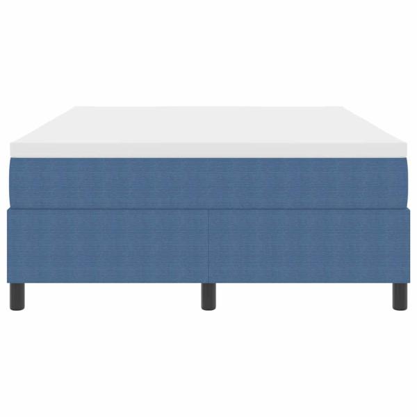 Boxspringbett Blau und Weiß 160 x 200 cm Cordstoff