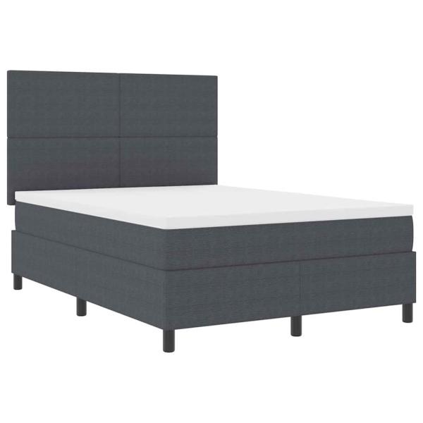 Boxspringbett Dunkelgrau und Weiß 160 x 200 cm Cordstoff