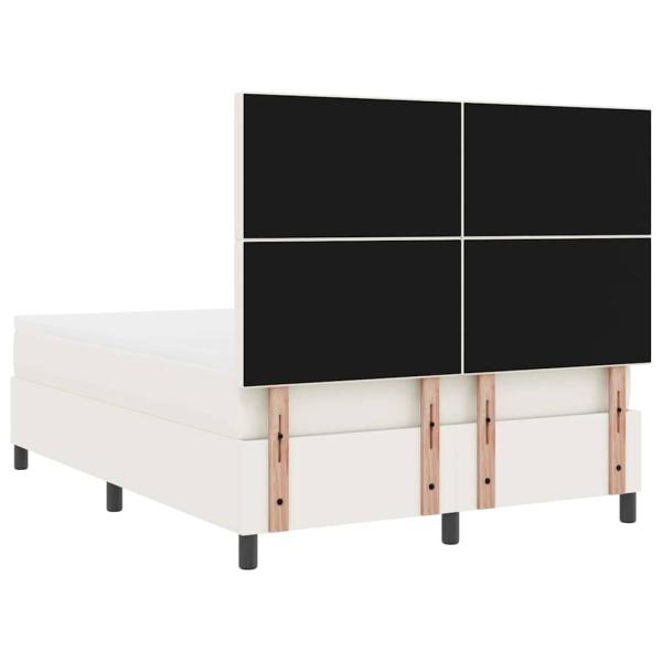 Boxspringbett Creme und Weiß 160 x 200 cm Cordstoff
