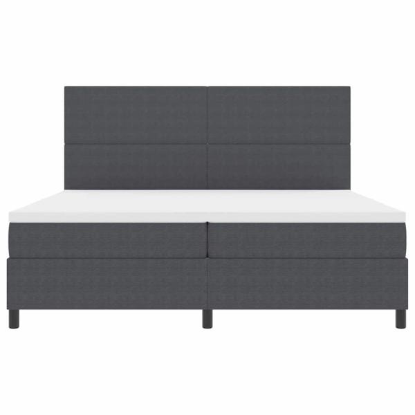 Boxspringbett Dunkelgrau und Weiß 200 x 200 cm Cordstoff