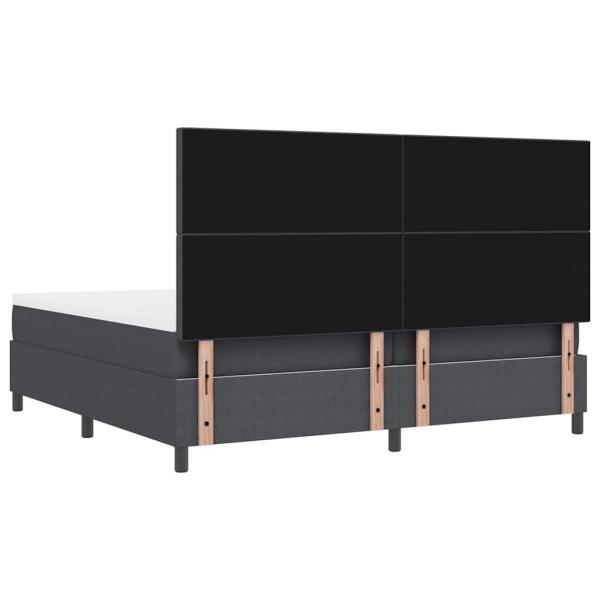 Boxspringbett Dunkelgrau und Weiß 200 x 200 cm Cordstoff