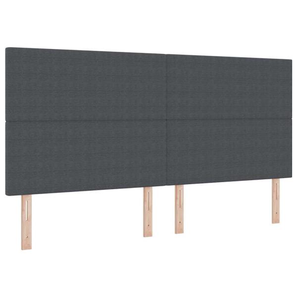 Boxspringbett Dunkelgrau und Weiß 200 x 200 cm Cordstoff