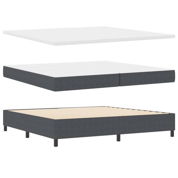 Boxspringbett Dunkelgrau und Weiß 200 x 200 cm Cordstoff