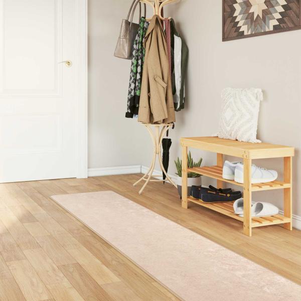 ARDEBO.de - Teppichläufer MARSA Creme 50 x 300 cm Polyester und PVC
