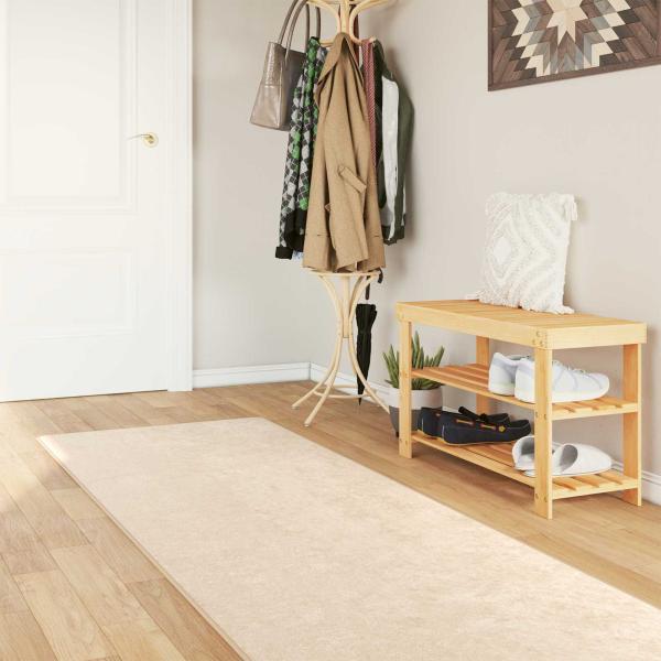 ARDEBO.de - Teppichläufer MARSA Creme 100 x 400 cm Polyester und PVC