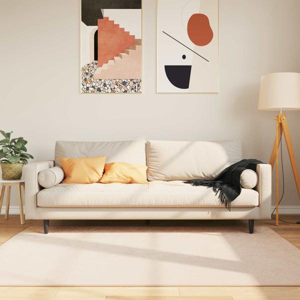ARDEBO.de - Teppichläufer MARSA Creme 120 x 170 cm Polyester und PVC